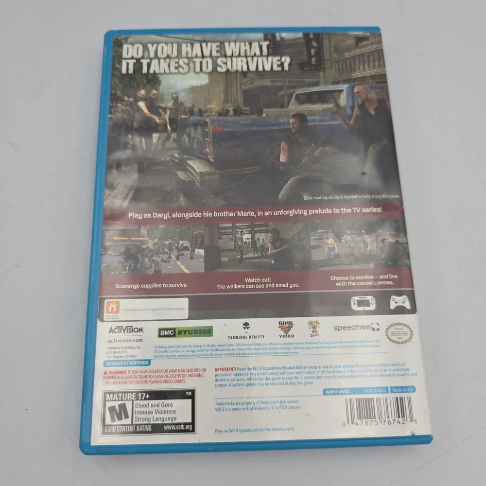 The Walking Dead: Survival Instinct (Nintendo Wii U, 2013) No Manual TESTED!